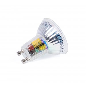 KIT Collerette spot carré 93x93mm (gris/blanc) + Ampoule GU10 5,4W + Douille