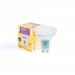 KIT Collerette spot carré 93x93mm (gris/blanc) + Ampoule GU10 5,4W + Douille