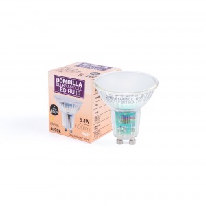 KIT Collerette spot carré 93x93mm (gris/blanc) + Ampoule GU10 5,4W + Douille