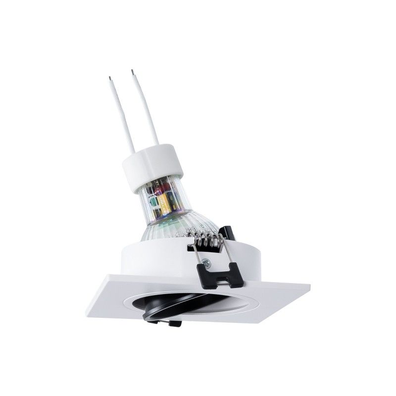 KIT Collerette spot carré 93x93mm (noir/blanc) + Ampoule GU10 5,4W + Douille KIT Collerette spot carré 93x93mm (noir/blanc) + Ampoule GU10 5,4W + Douille