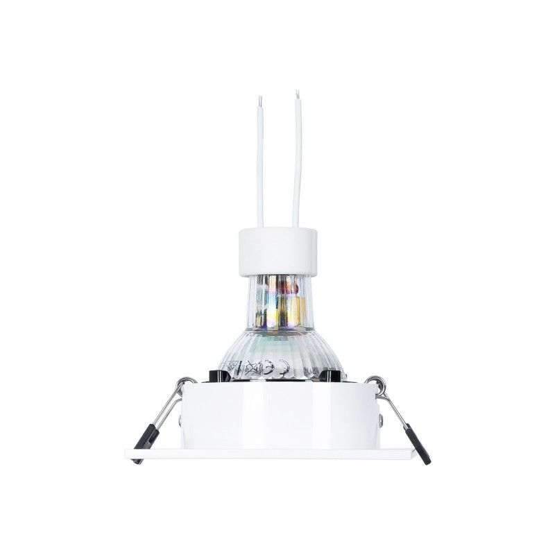 KIT Collerette spot carré 93x93mm (noir/blanc) + Ampoule GU10 5,4W + Douille KIT Collerette spot carré 93x93mm (noir/blanc) + Ampoule GU10 5,4W + Douille