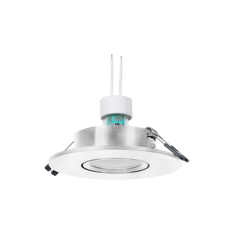 KIT Collerette spot encastrable Ø110mm (argent) + Ampoule GU10 5,4W + Douille | Spot à encastrer KIT Collerette spot encastrable Ø110mm (argent) + Ampoule GU10 5,4W + Douille | Spot à encastrer