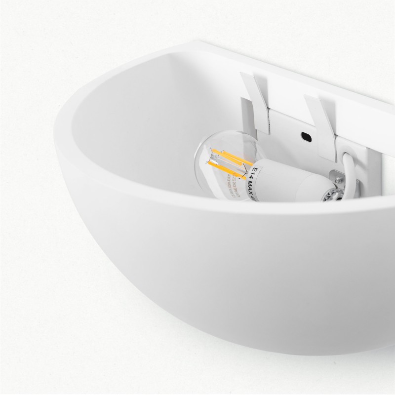 Applique murale en plâtre "Bol" - 1 x E14 | appliques murales