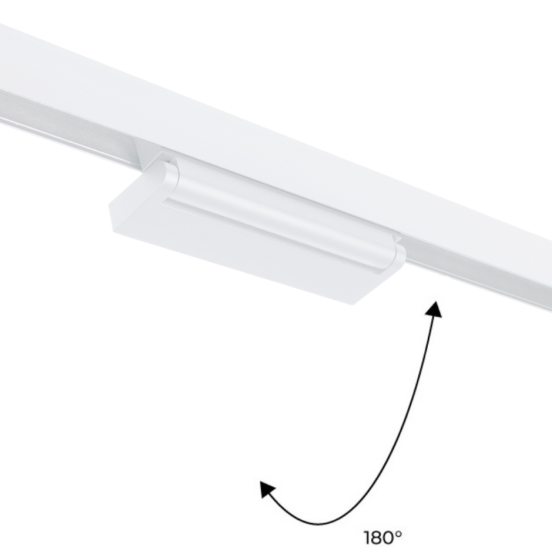 Spot linéaire orientable pour rail magnétique 48V- 12W - 2800K - OSRAM chip - UGR18 - Blanc