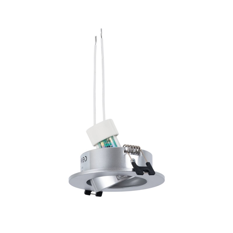 KIT Spot encastrable inclinable Ø90mm (argent) + Ampoule GU10 5,4W + Douille KIT Spot encastrable inclinable Ø90mm (argent) + Ampoule GU10 5,4W + Douille