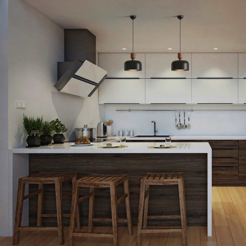 Lampe suspendue scandinave "Franz" - Métal et bois - E27 | suspension luminaire