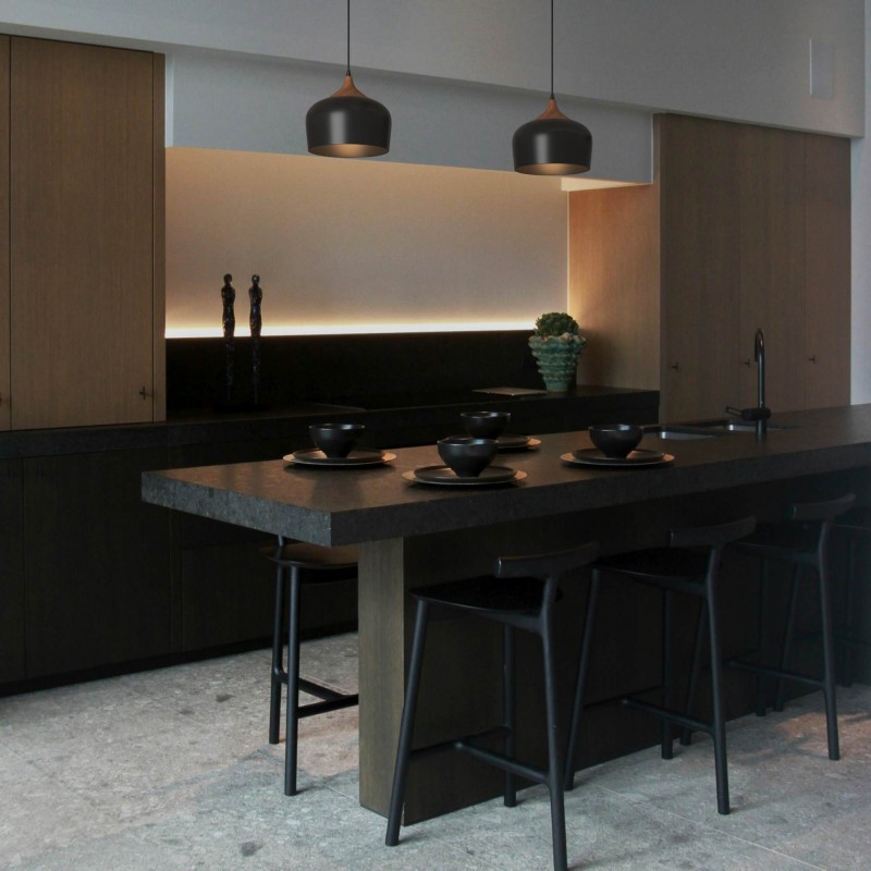 Lampe suspendue scandinave "Hollies" - Métal et bois - E27 | suspension luminaire bois