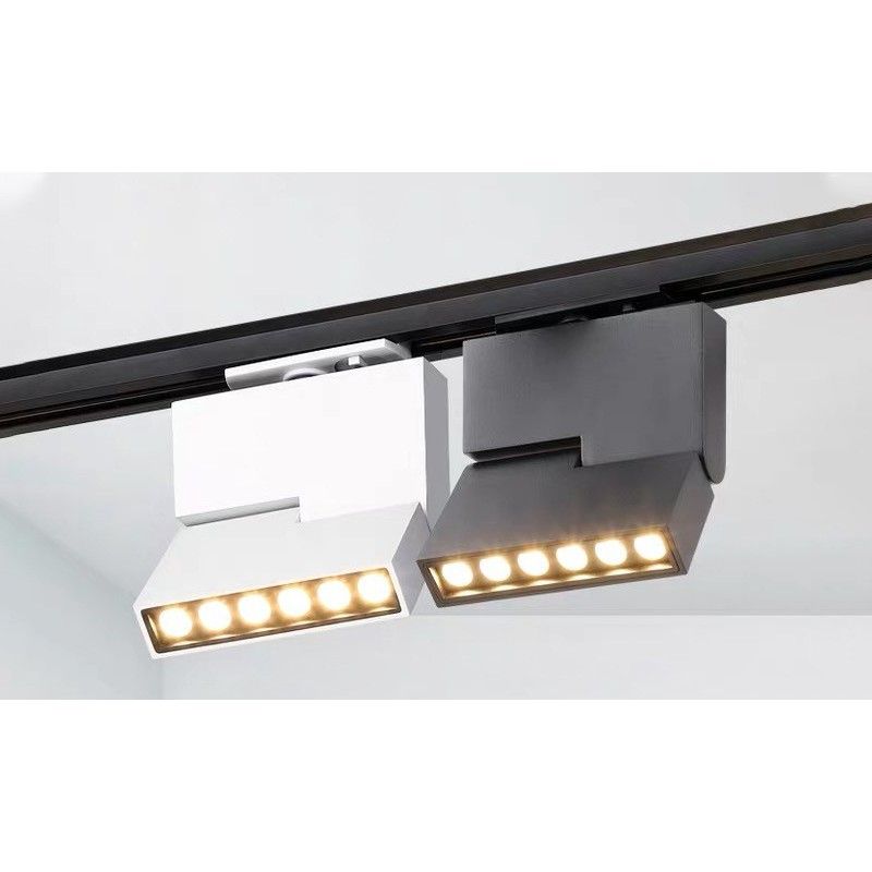 Spot LED Sur Rail Monophasé - 30W - Noir - 3000K (blanc Chaud) - 2100 Lumens - Pour Magasin, Exposition