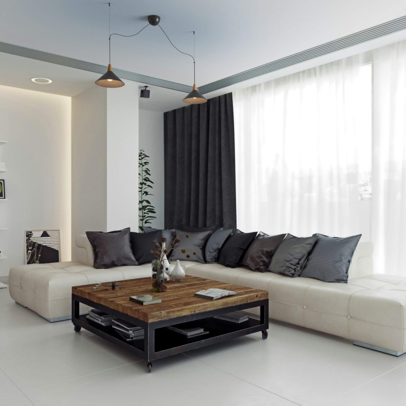 Double luminaire suspension en métal et bois "Selroom" - Noir - 2xE27 Double luminaire suspension en métal et bois "Selroom" - Noir - 2xE27