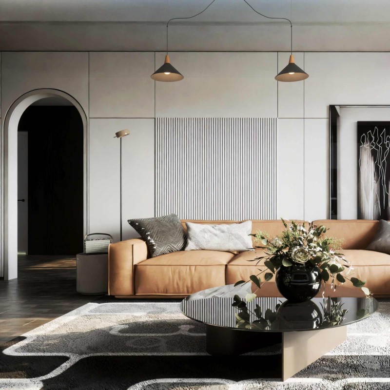 Double luminaire suspension en métal et bois "Selroom" - Noir - 2xE27 Double luminaire suspension en métal et bois "Selroom" - Noir - 2xE27