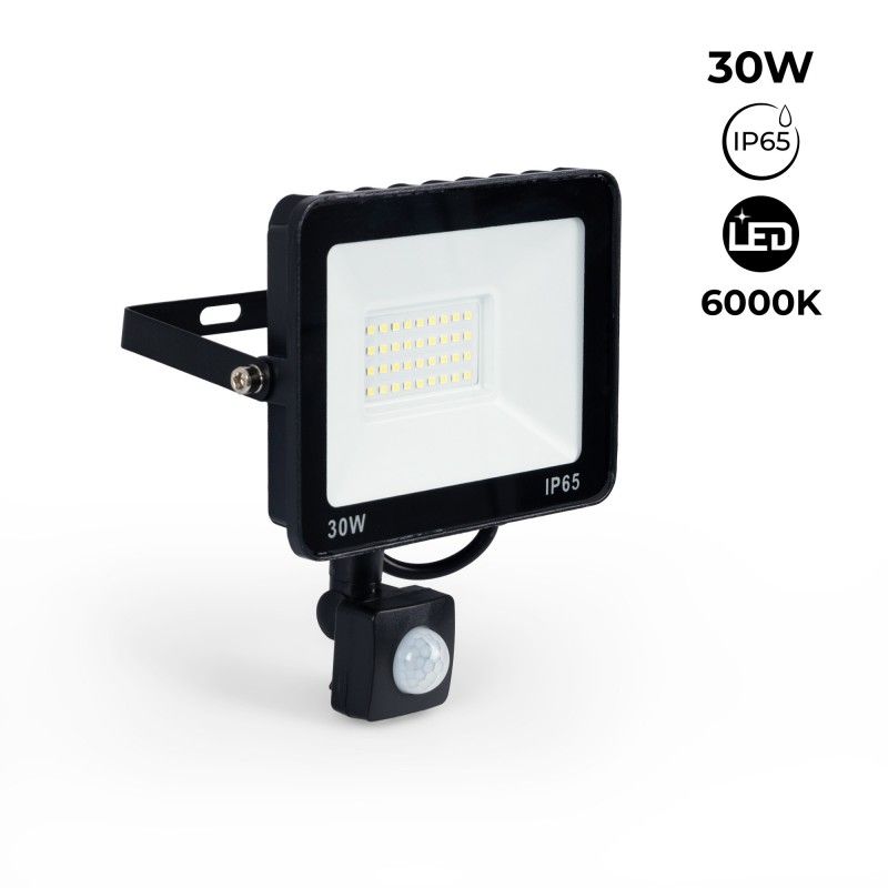 Projecteur LED extérieur avec détecteur de mouvement PIR - 30W - IP65 - 6000K Projecteur LED extérieur avec détecteur de mouvement PIR - 30W - IP65 - 6000K