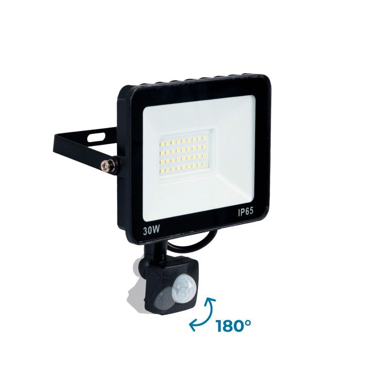 Projecteur LED extérieur avec détecteur de mouvement PIR - 30W - IP65 - 6000K Projecteur LED extérieur avec détecteur de mouvement PIR - 30W - IP65 - 6000K