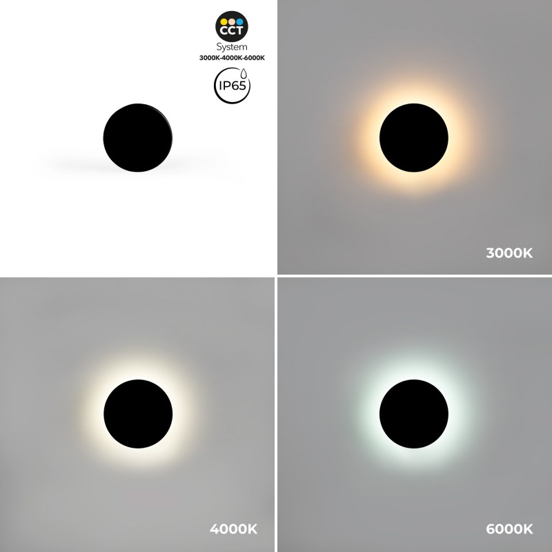 Applique murale circulaire "Eclipse" - 9W - CCT - IP65 Applique murale circulaire "Eclipse" - 9W - CCT - IP65