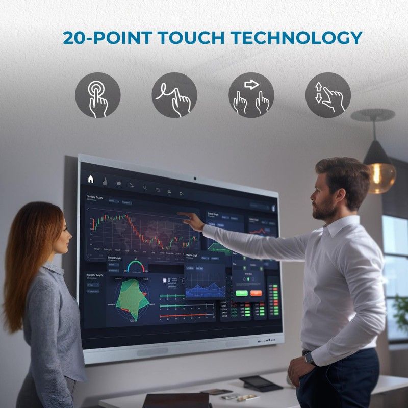 Écran tactile interactif de 55" avec caméra - Tableau numérique - Android + Windows Écran tactile interactif de 55" avec caméra - Tableau numérique - Android + Windows