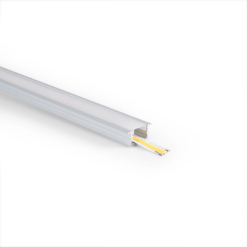 Profilé en aluminium encastrable pour ruban LED ≤ 15mm - 18.5x12mm - 2 mètres
