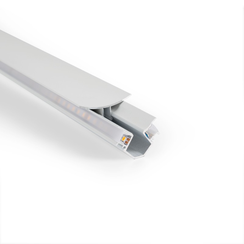 Profilé en aluminium pour angles - Ruban LED double - 38,7x39 mm - 2 mètres