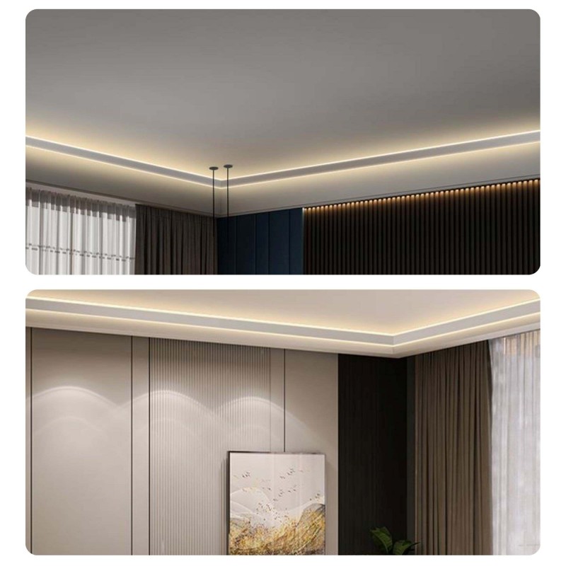 Profilé en aluminium pour angles - Ruban LED double - 38,7x39 mm - 2 mètres