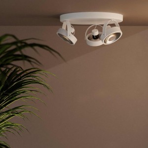 Triple spot plafonnier orientable "IRIS 3" + 3 ampoules AR111