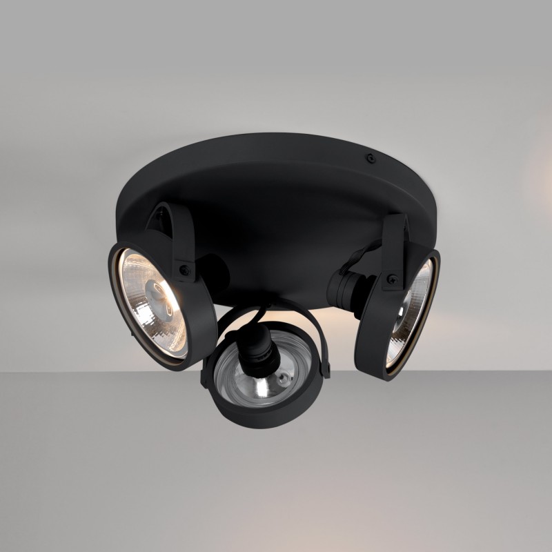 Triple spot plafonnier orientable "IRIS 3" + 3 ampoules AR111