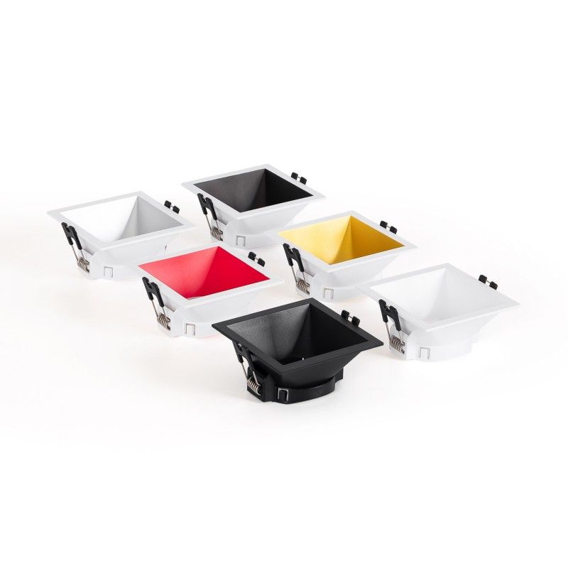 Collerette spot encastrable carrée - Faible UGR - Découpe 75 x 75 mm Collerette spot encastrable carrée - Faible UGR - Découpe 75 x 75 mm