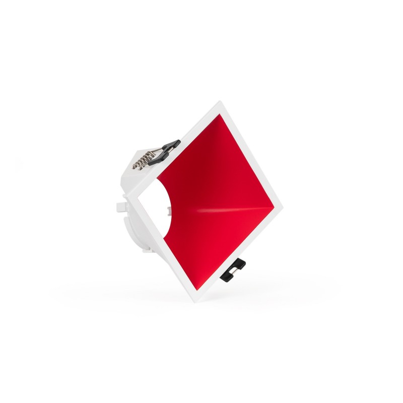 Collerette spot encastrable carrée asymétrique - Faible UGR - Découpe 85 x 85mm Collerette spot encastrable carrée asymétrique - Faible UGR - Découpe 85 x 85mm