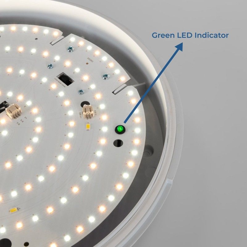 Plafonnier LED étanche / éclairage de secours - CCT - Puissance réglable 12W-16W - Ø31cm - IP65