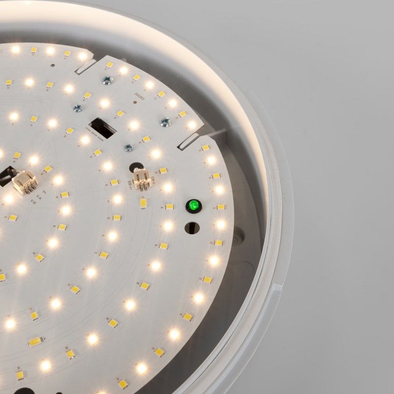 Plafonnier LED étanche / éclairage de secours - CCT - Puissance réglable 12W-16W - Ø31cm - IP65