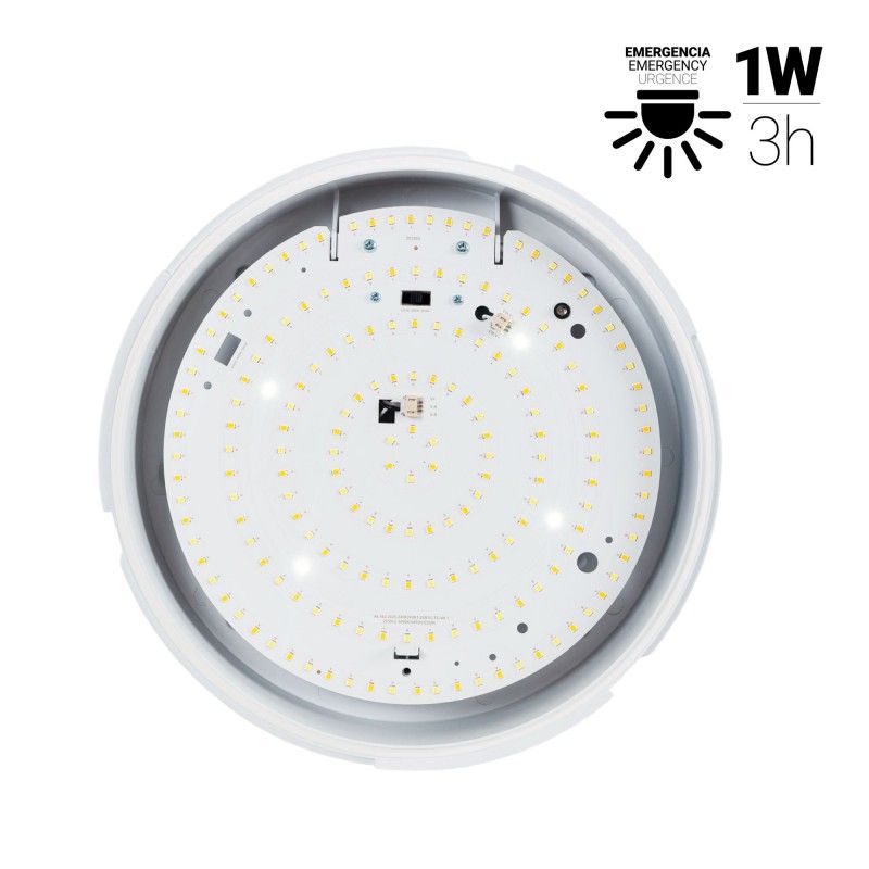 Plafonnier LED étanche / éclairage de secours - CCT - Puissance réglable 12W-16W - Ø31cm - IP65