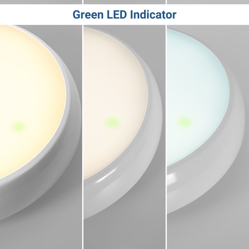 Plafonnier LED étanche / éclairage de secours - CCT - Puissance réglable 12W-16W - Ø31cm - IP65