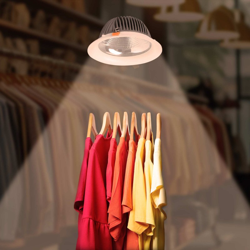 Spot LED spécial pour les magasins de vêtements et retail - 44W - Driver Philips - Coupe Ø210 mm Spot LED spécial pour les magasins de vêtements et retail - 44W - Driver Philips - Coupe Ø210 mm