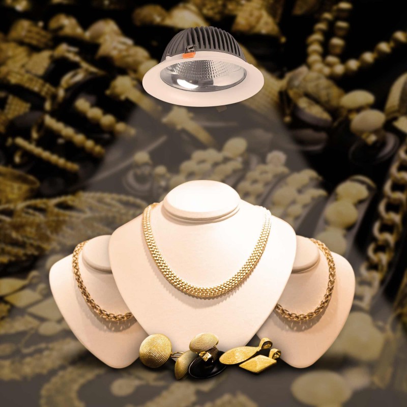 Spot LED spécial pour les magasins d'or et de vin - 44W - Driver Philips - Coupe Ø210 mm Spot LED spécial pour les magasins d'or et de vin - 44W - Driver Philips - Coupe Ø210 mm