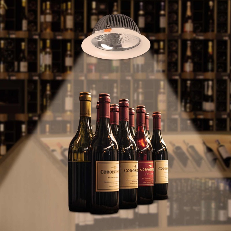 Spot LED spécial pour les magasins d'or et de vin - 44W - Driver Philips - Coupe Ø210 mm Spot LED spécial pour les magasins d'or et de vin - 44W - Driver Philips - Coupe Ø210 mm