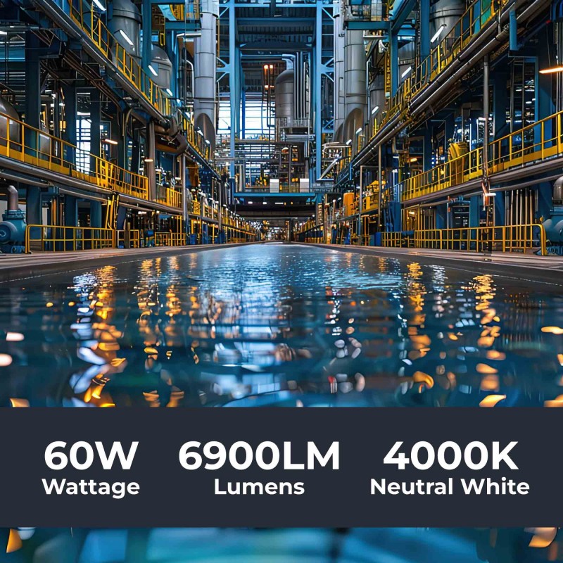 Reglette LED étanche à usage industriel - 150cm - 60W - 6900lm - IP67 - IK10