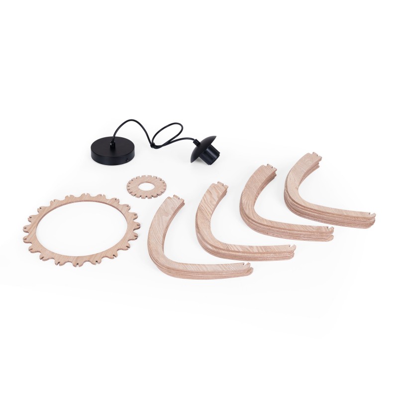 Lampe suspendue en bois "Pili" - Ø 48cm - 1 x E27