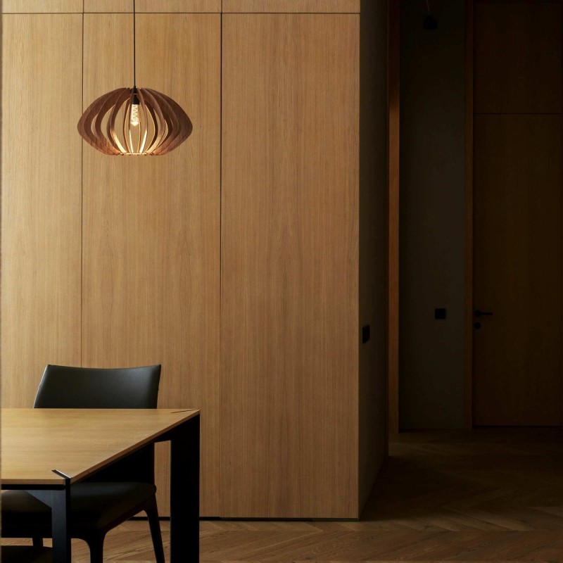 Lampe suspendue en bois "Pili" - Ø 48cm - 1 x E27