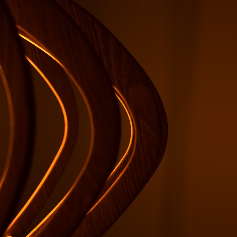 Lampe suspendue en bois "Pili" - Ø 48cm - 1 x E27