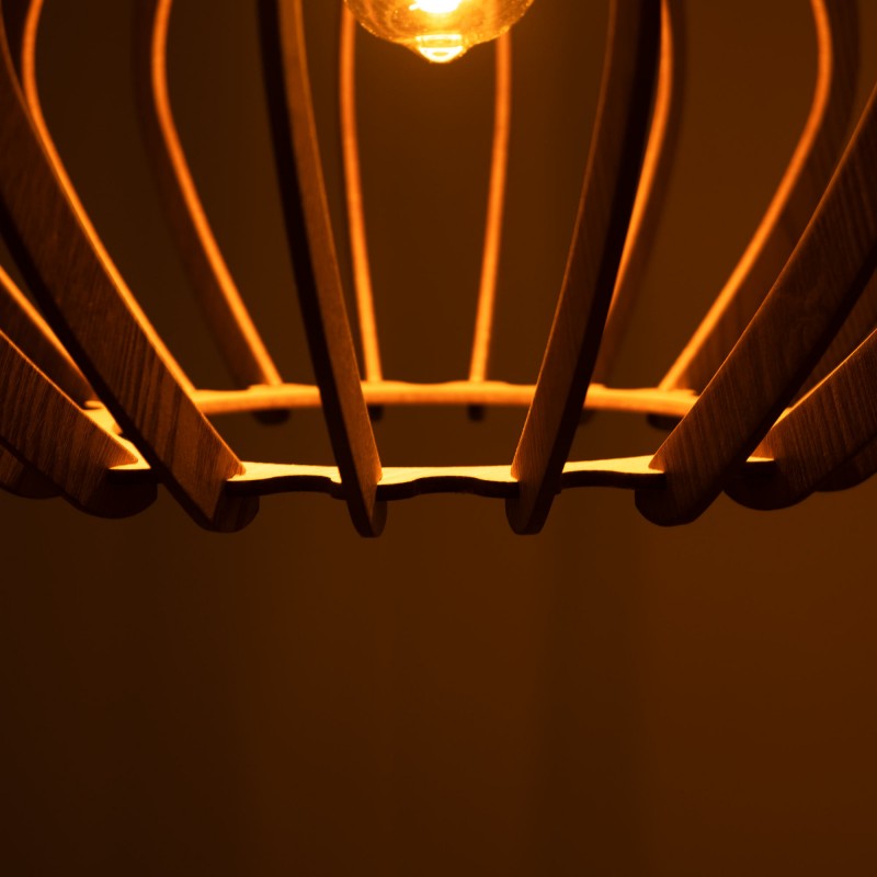 Lampe suspendue en bois "Pili" - Ø 48cm - 1 x E27