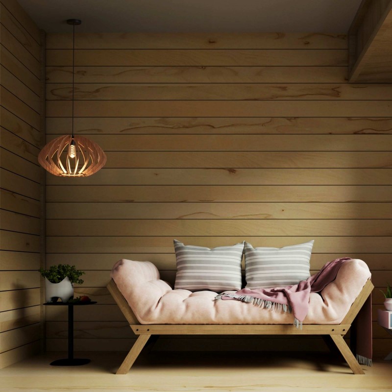 Lampe suspendue en bois "Pili" - Ø 48cm - 1 x E27