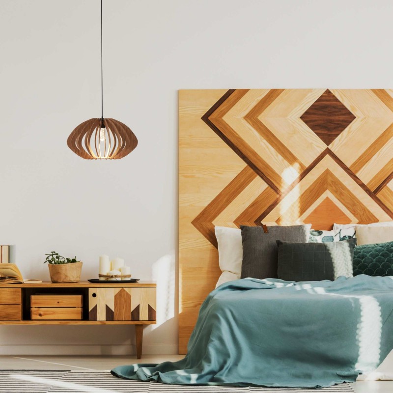 Lampe suspendue en bois "Pili" - Ø 48cm - 1 x E27