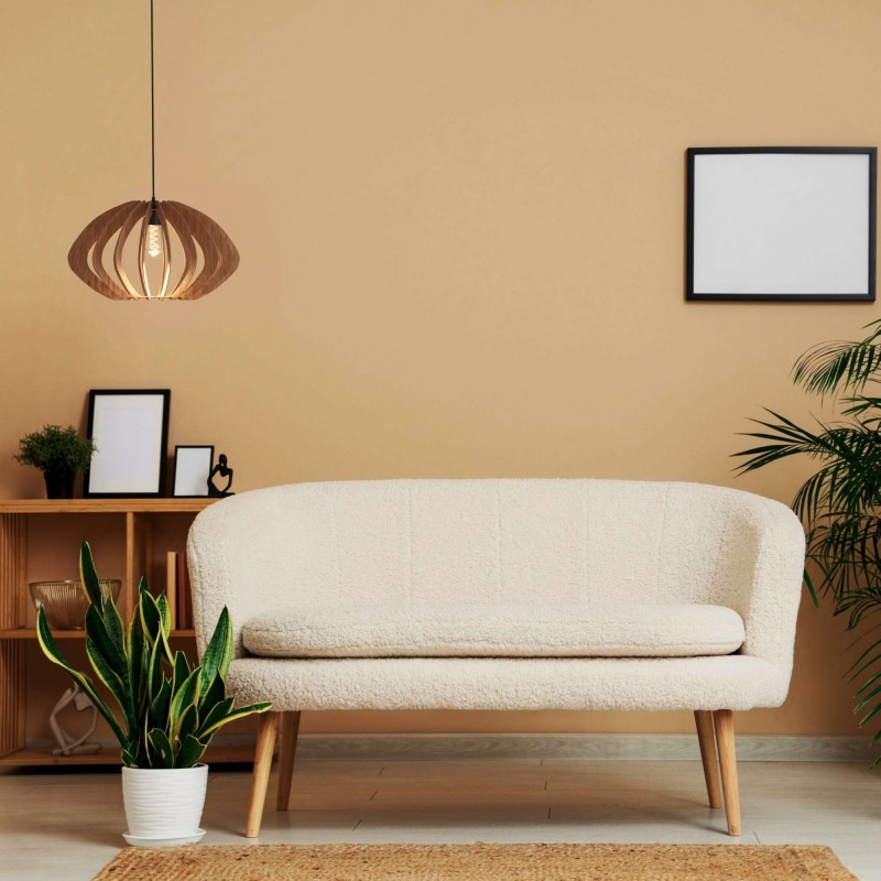 Lampe suspendue en bois "Pili" - Ø 48cm - 1 x E27