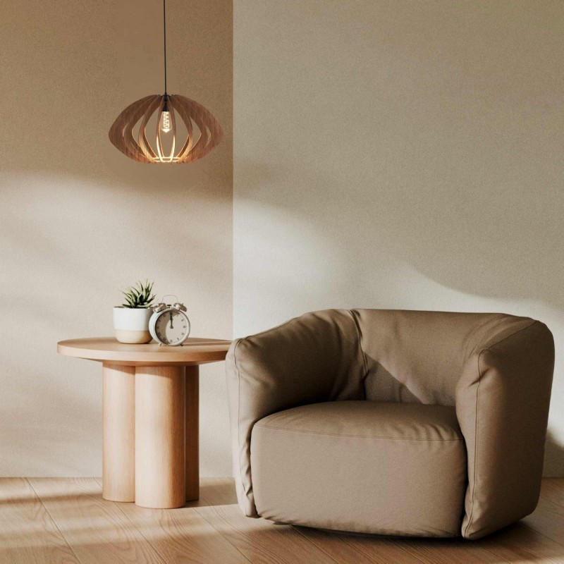 Lampe suspendue en bois "Pili" - Ø 48cm - 1 x E27