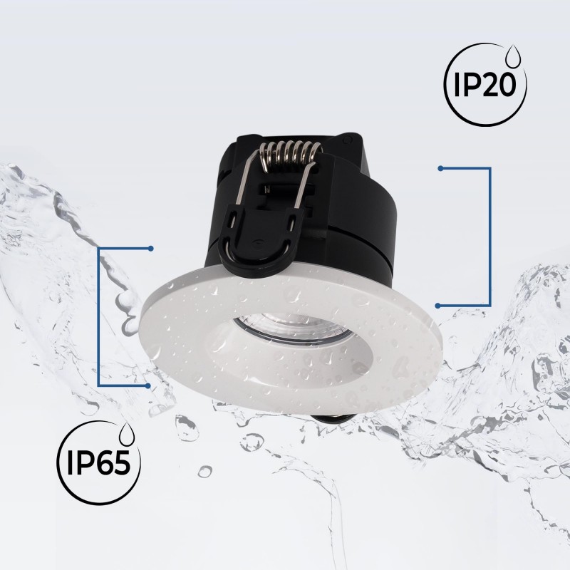 Spot encastrable LED CCT - 6W - Dimmable TRIAC - Ø68mm - IP65 - Blanc Spot encastrable LED CCT - 6W - Dimmable TRIAC - Ø68mm - IP65 - Blanc