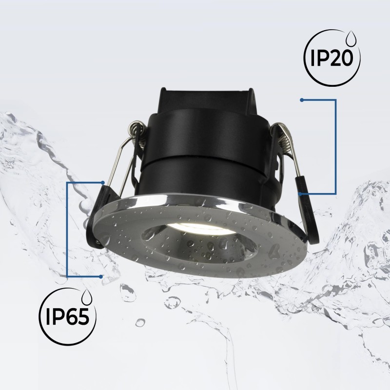 Spot encastrable LED CCT - 6W - Dimmable TRIAC - Ø68mm - IP65 - Chrome Spot encastrable LED CCT - 6W - Dimmable TRIAC - Ø68mm - IP65 - Chrome