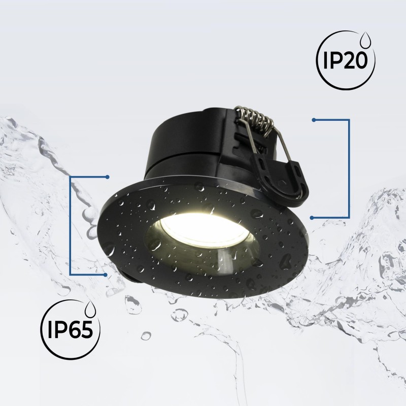 Spot encastrable LED CCT - 6W - Dimmable TRIAC - Ø68mm - IP65 - Noir Spot encastrable LED CCT - 6W - Dimmable TRIAC - Ø68mm - IP65 - Noir