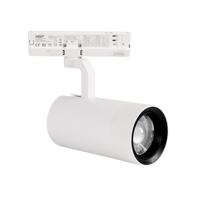 Projecteur LED pour rail triphasé 35W CCT - ZOOM 20º- 60º - CRI 90