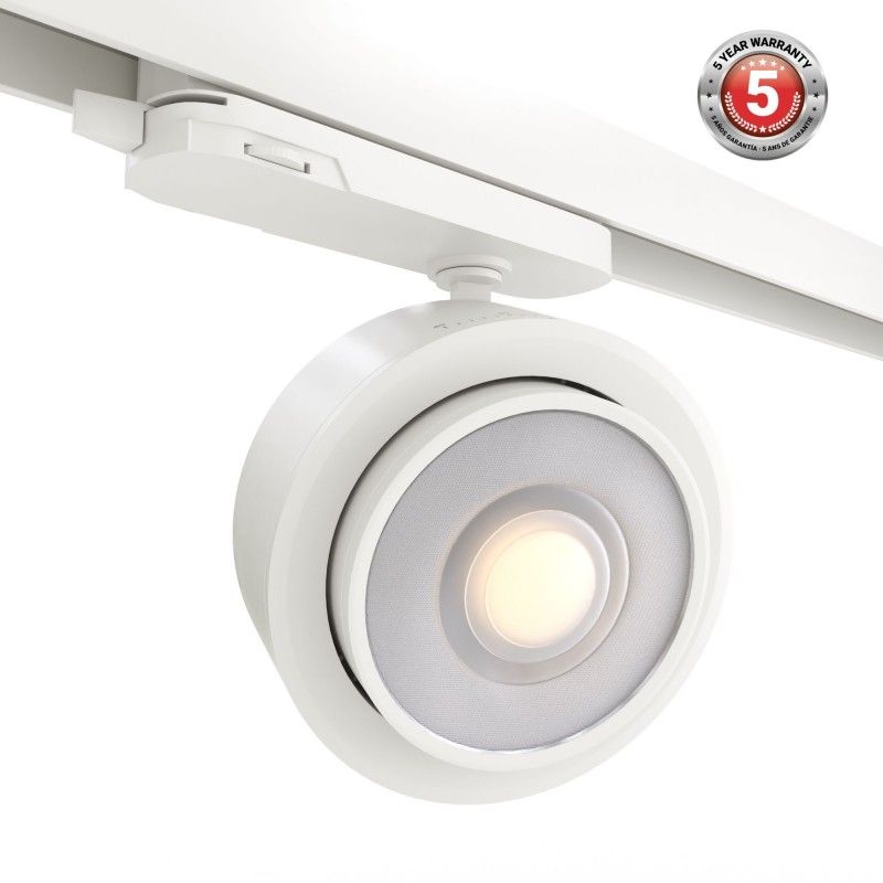 Projecteur LED circulaire pour rail triphasé 35W - ZOOM 15º- 45º - 4000K - CRI 90 Projecteur LED circulaire pour rail triphasé 35W - ZOOM 15º- 45º - 4000K - CRI 90