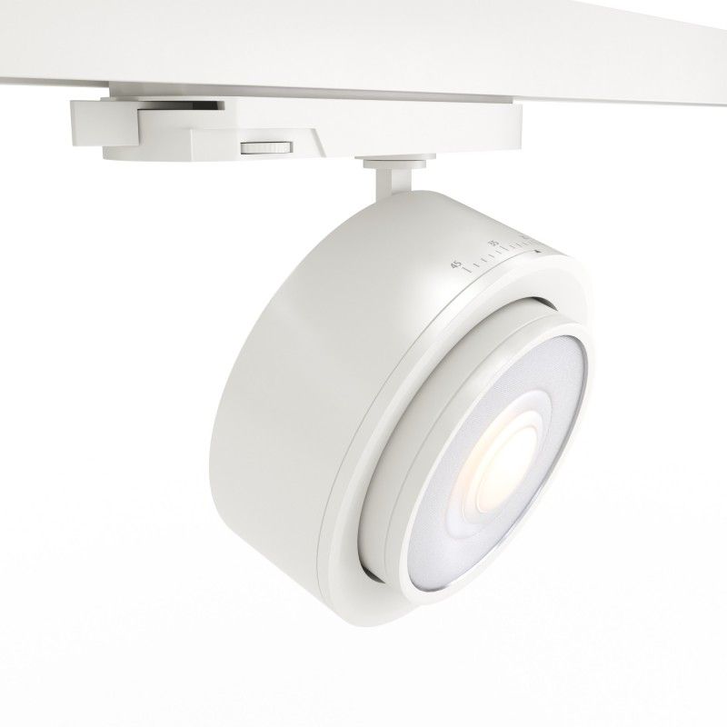 Projecteur LED circulaire pour rail triphasé 35W - ZOOM 15º- 45º - 4000K - CRI 90 Projecteur LED circulaire pour rail triphasé 35W - ZOOM 15º- 45º - 4000K - CRI 90