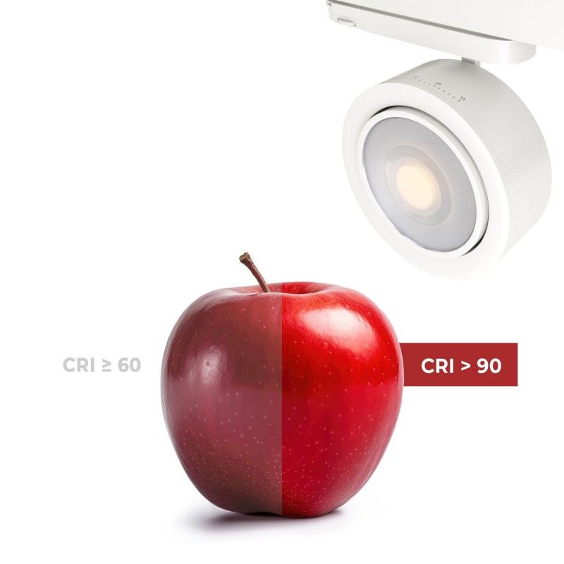 Projecteur LED circulaire pour rail triphasé 35W - ZOOM 15º- 45º - 4000K - CRI 90 Projecteur LED circulaire pour rail triphasé 35W - ZOOM 15º- 45º - 4000K - CRI 90
