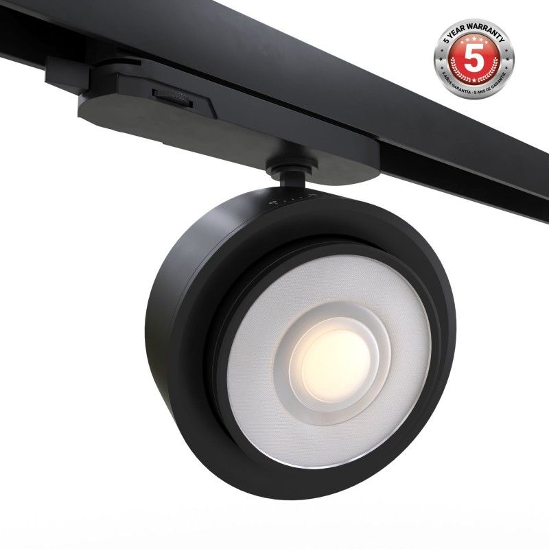 Projecteur LED circulaire pour rail triphasé 35W - ZOOM 15º- 45º - 4000K - CRI 90 Projecteur LED circulaire pour rail triphasé 35W - ZOOM 15º- 45º - 4000K - CRI 90