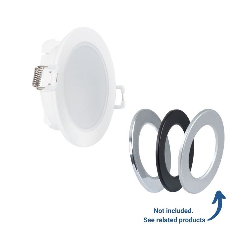 Spot encastrable extérieur 5W - IP65 - 3000K - Dimmable TRIAC - Collerette interchangeable - Découpe Ø68mm Spot encastrable extérieur 5W - IP65 - 3000K - Dimmable TRIAC - Collerette interchangeable - Découpe Ø68mm